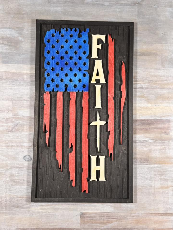 With the Gritz Custom American Flag | Faith | 22x12