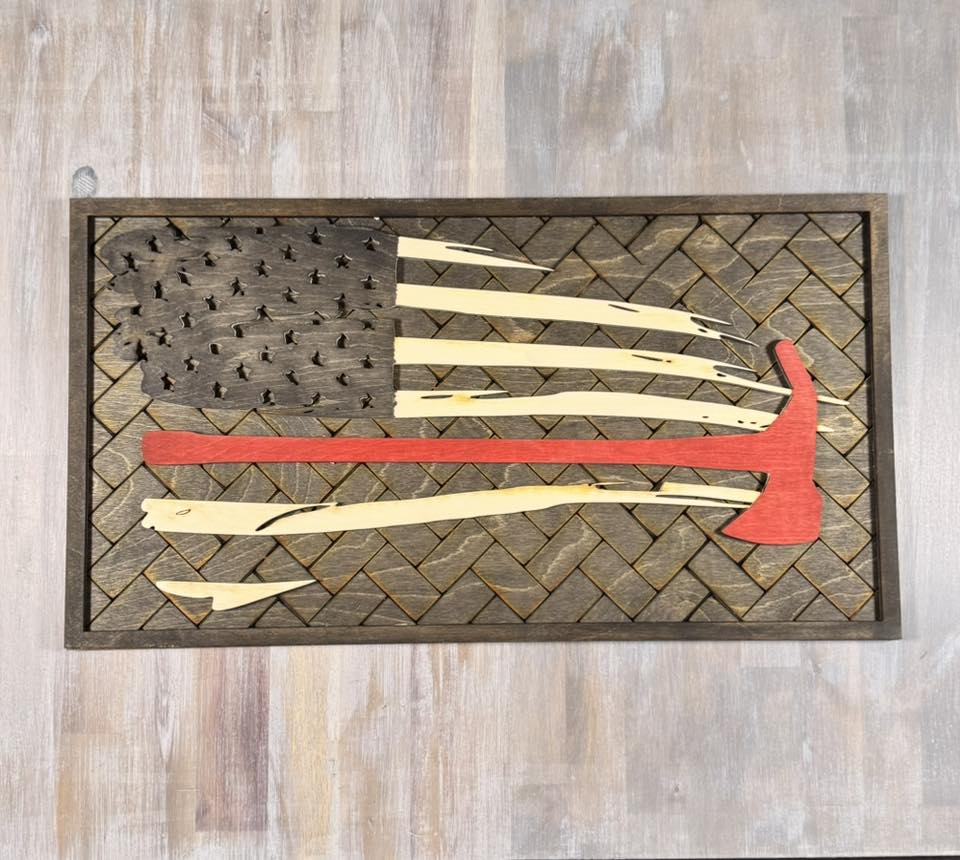 With the Gritz Custom American Flag | Red Line Axe | 22x12