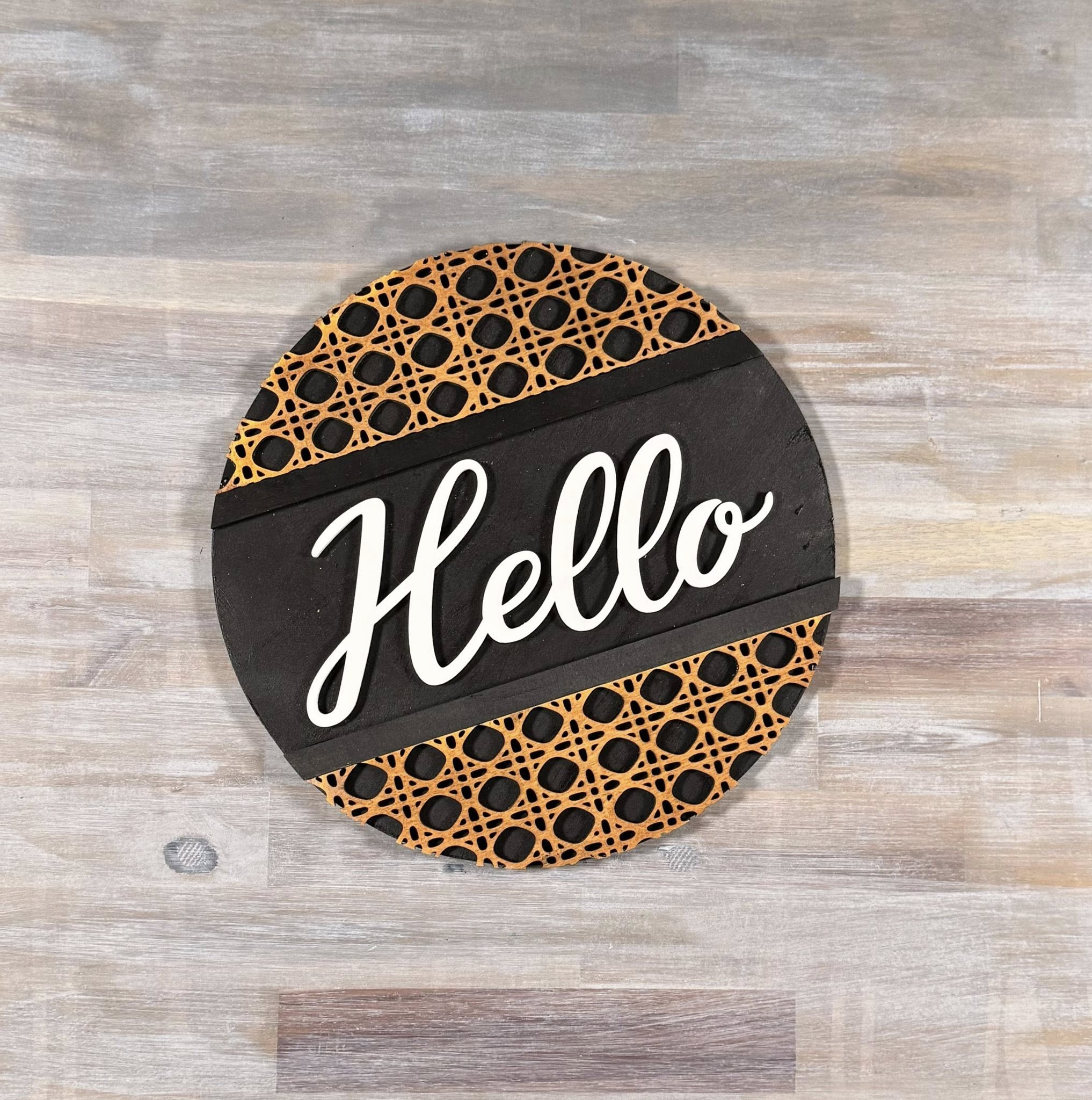 With the Gritz Custom Door Sign | 12" Round | Hello