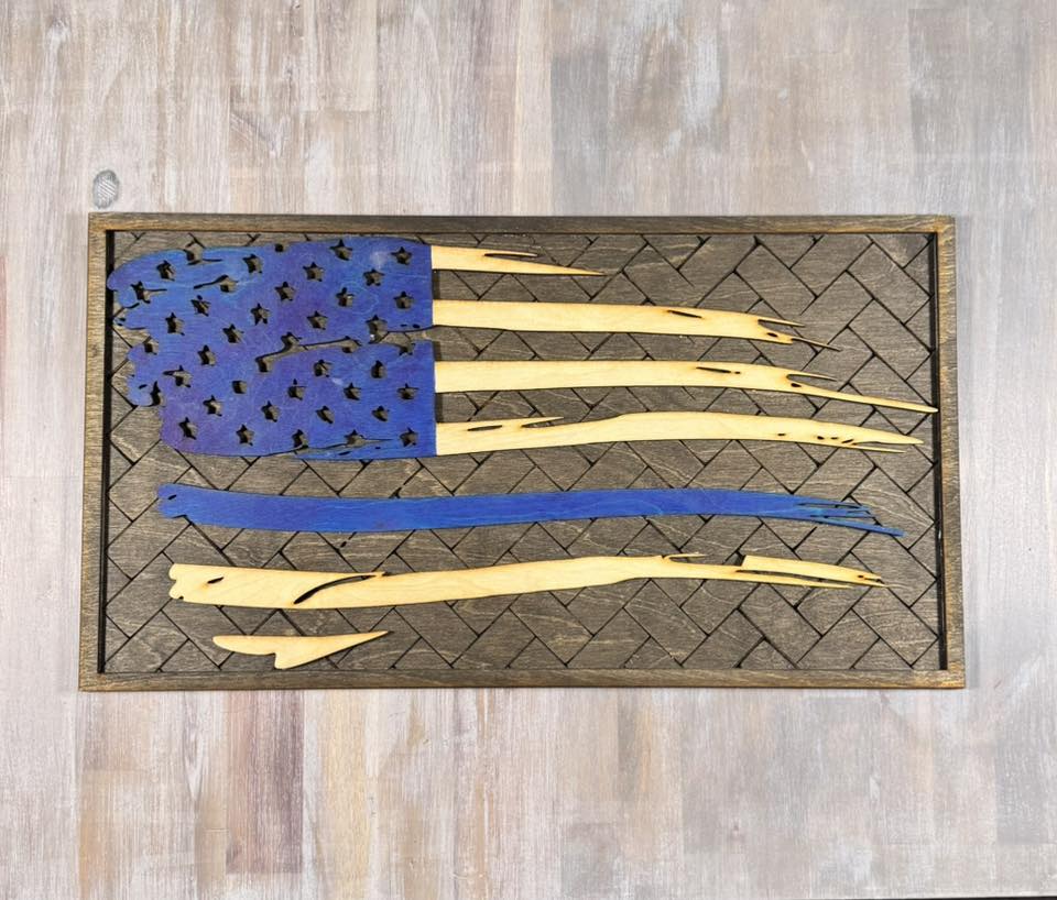 With the Gritz Custom American Flag | Blue Line