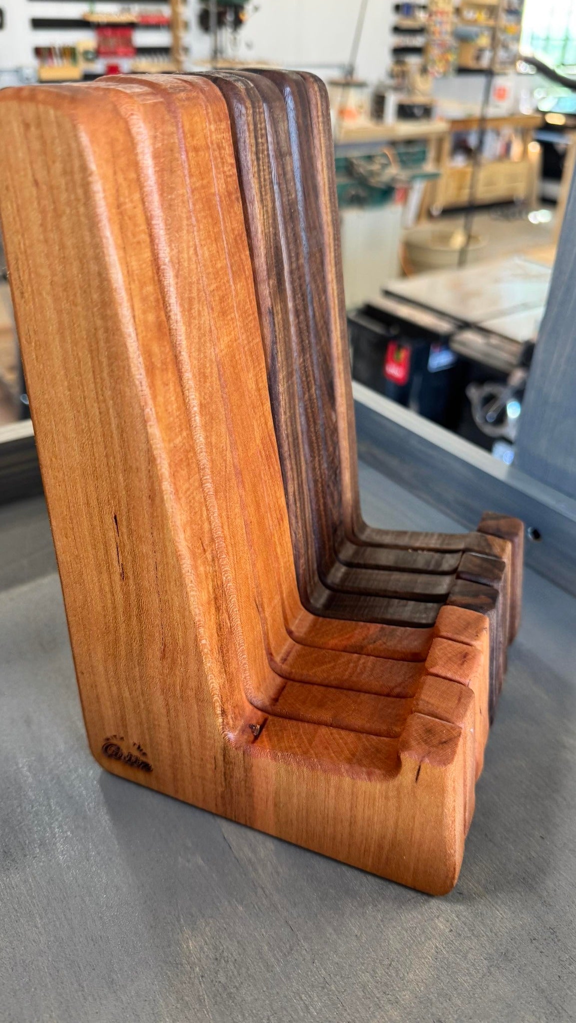 With The Gritz Custom Cutting Board Holder/Display | Cherry