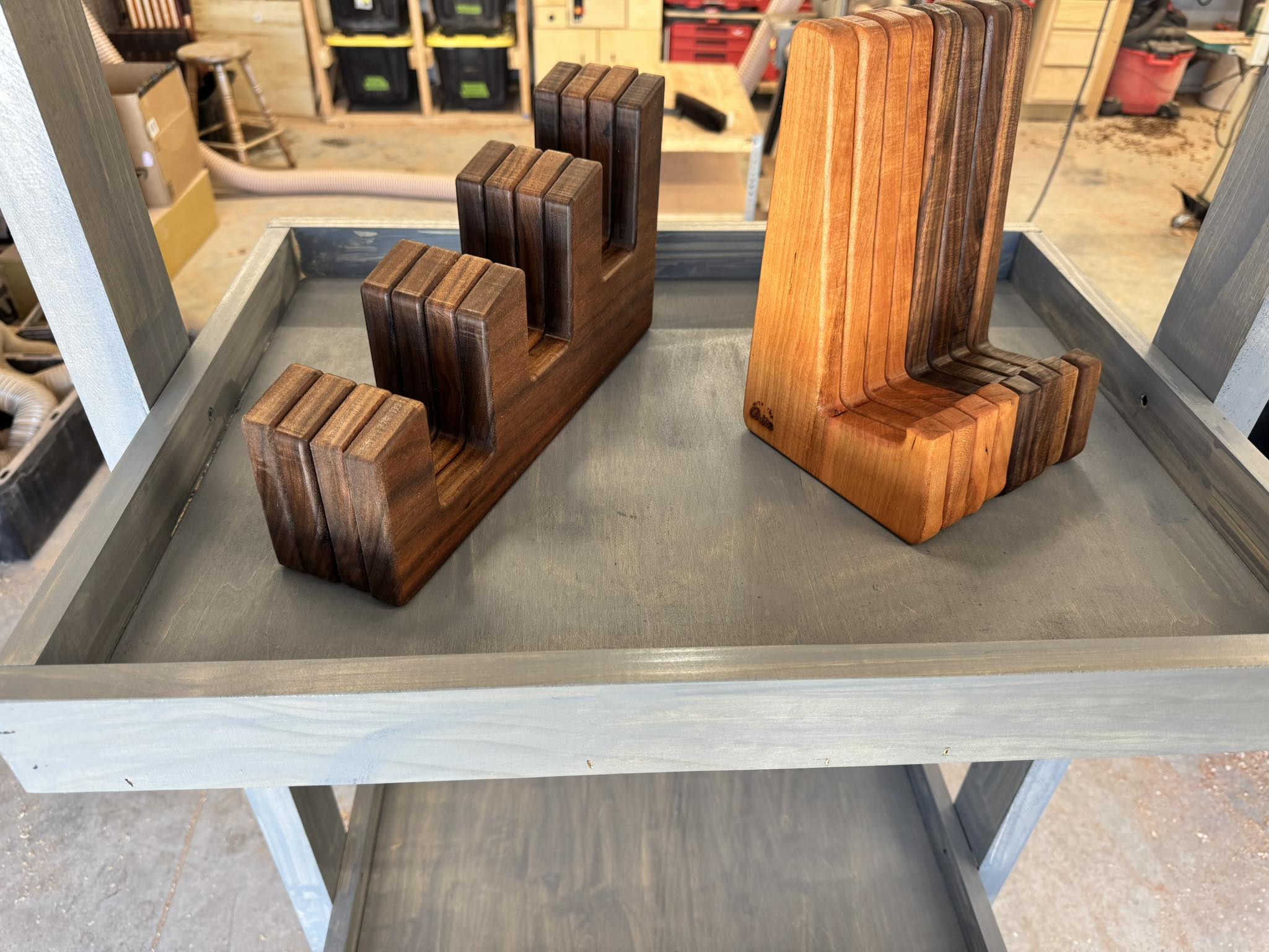 With The Gritz Custom Cutting Board Holder/Display | Walnut | Three Tier