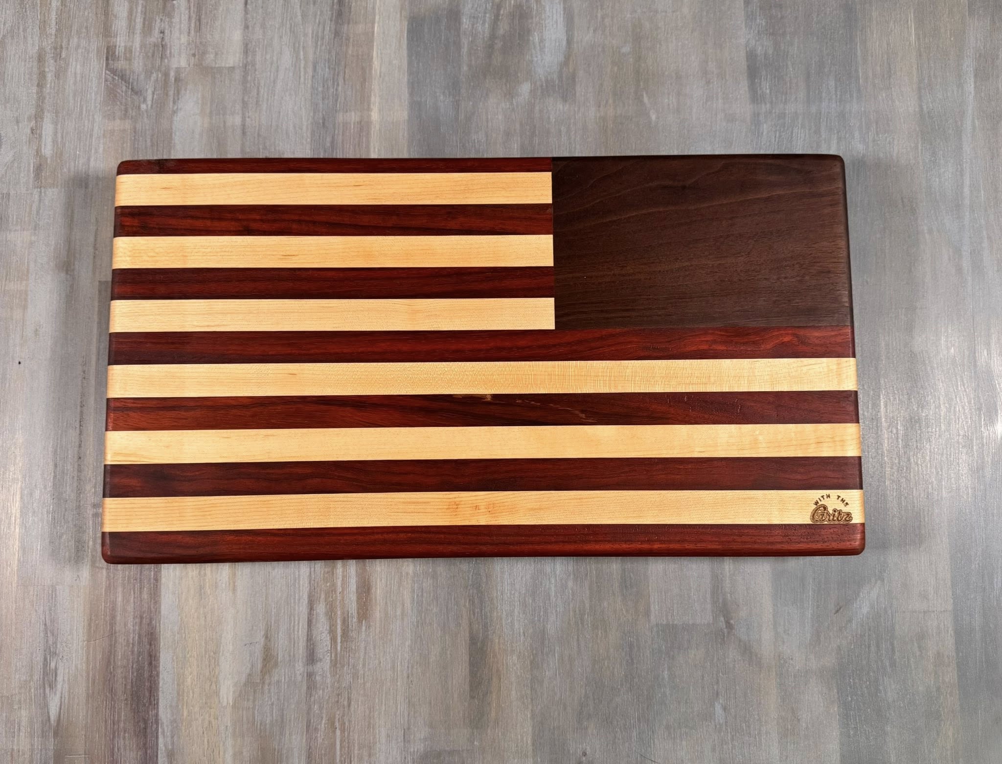 With the Gritz American Flag Cutting Board