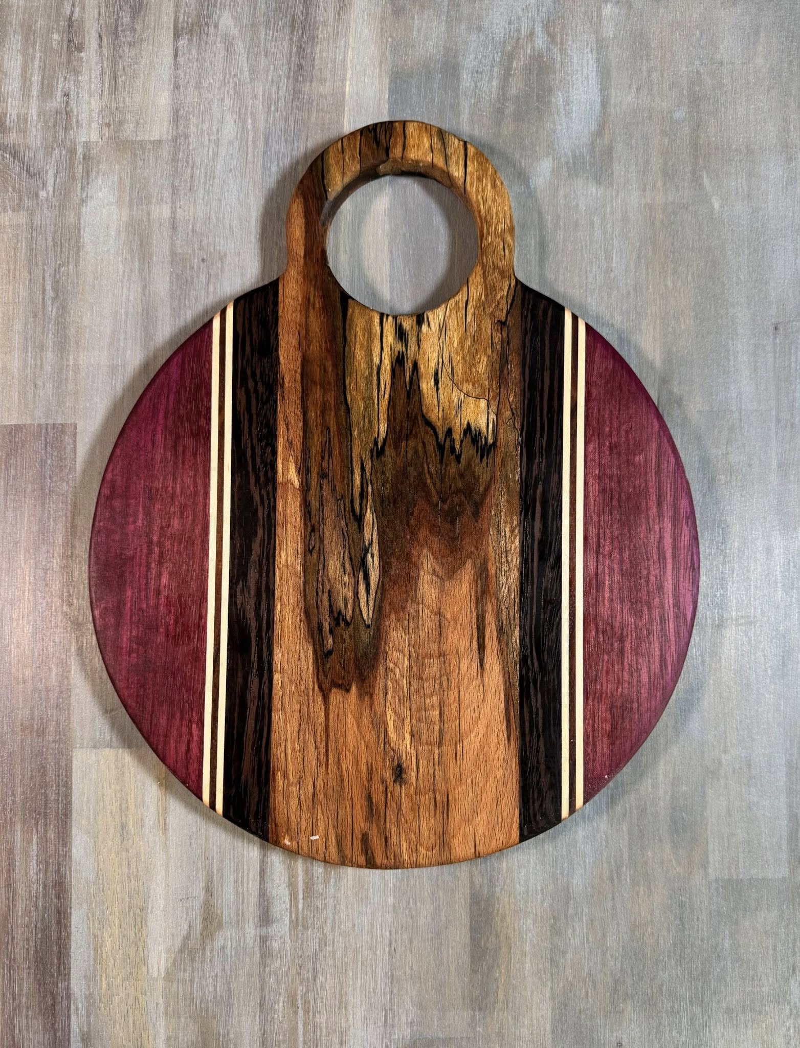 With the Gritz 12 inch Round Cutting Board | Large Loop Handle