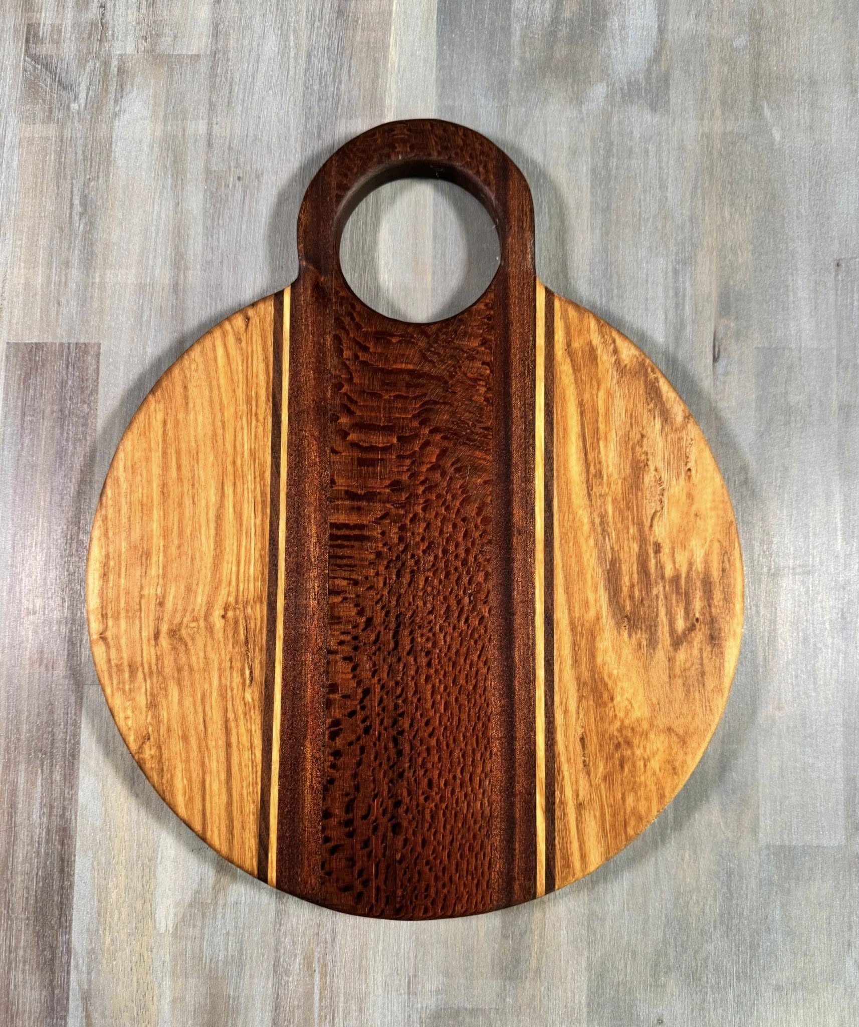 With the Gritz 12 inch Round Cutting Board | Large Loop Handle