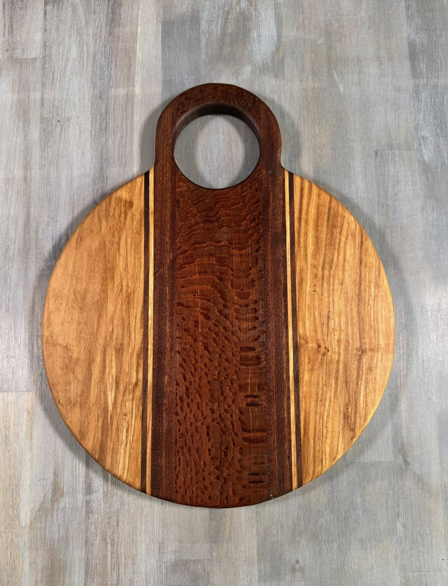 With the Gritz 12 inch Round Cutting Board | Large Loop Handle