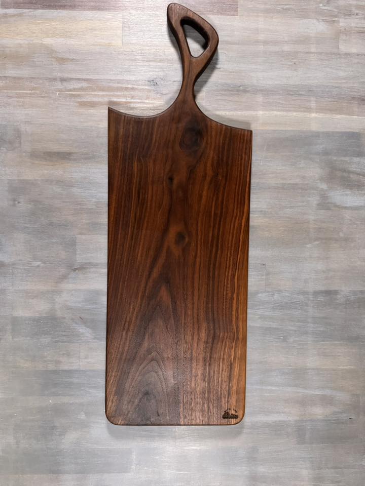 With the Gritz Custom Charcuterie Board | Epoxy Red "N" | Walnut
