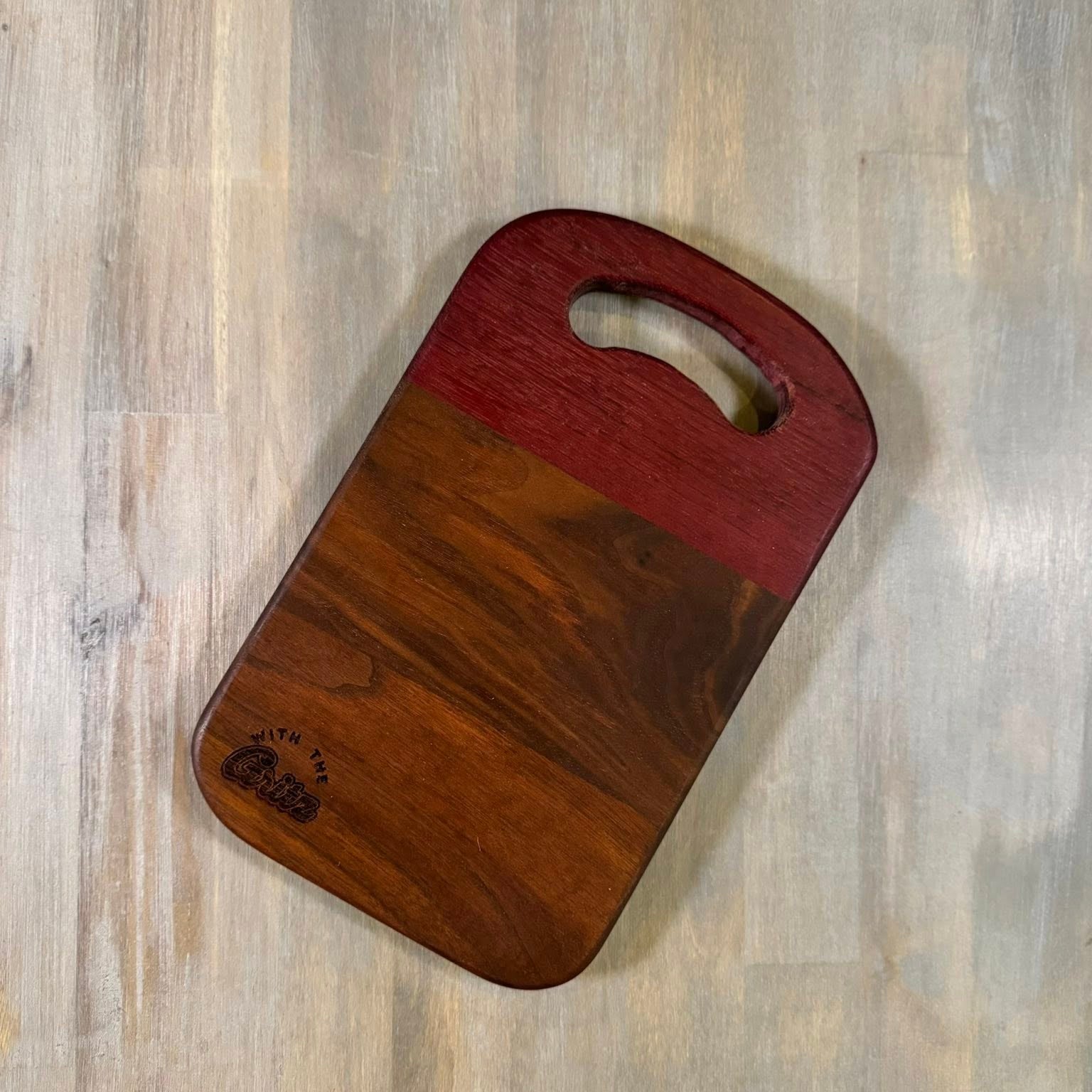 With The Gritz Cocktail Board | Purple-Heart | Wanut