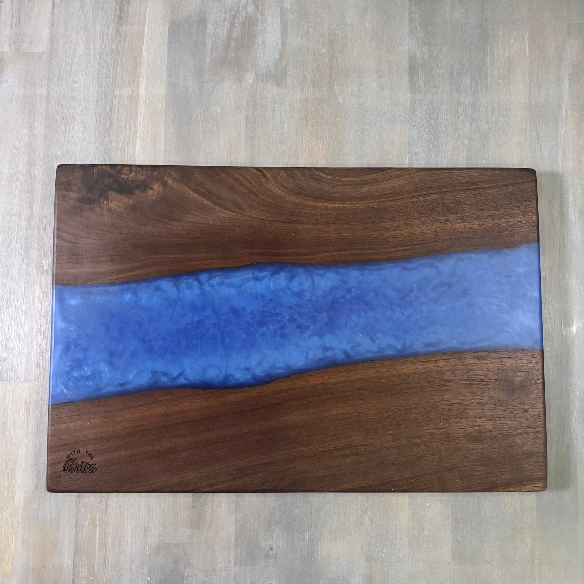 With The Gritz Custom Epoxy Tray | Liquid Blue