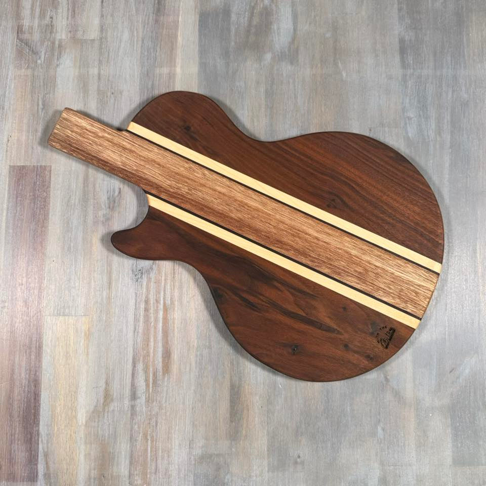 With the Gritz Custom Guitar Shaped Cutting Board | LP Style