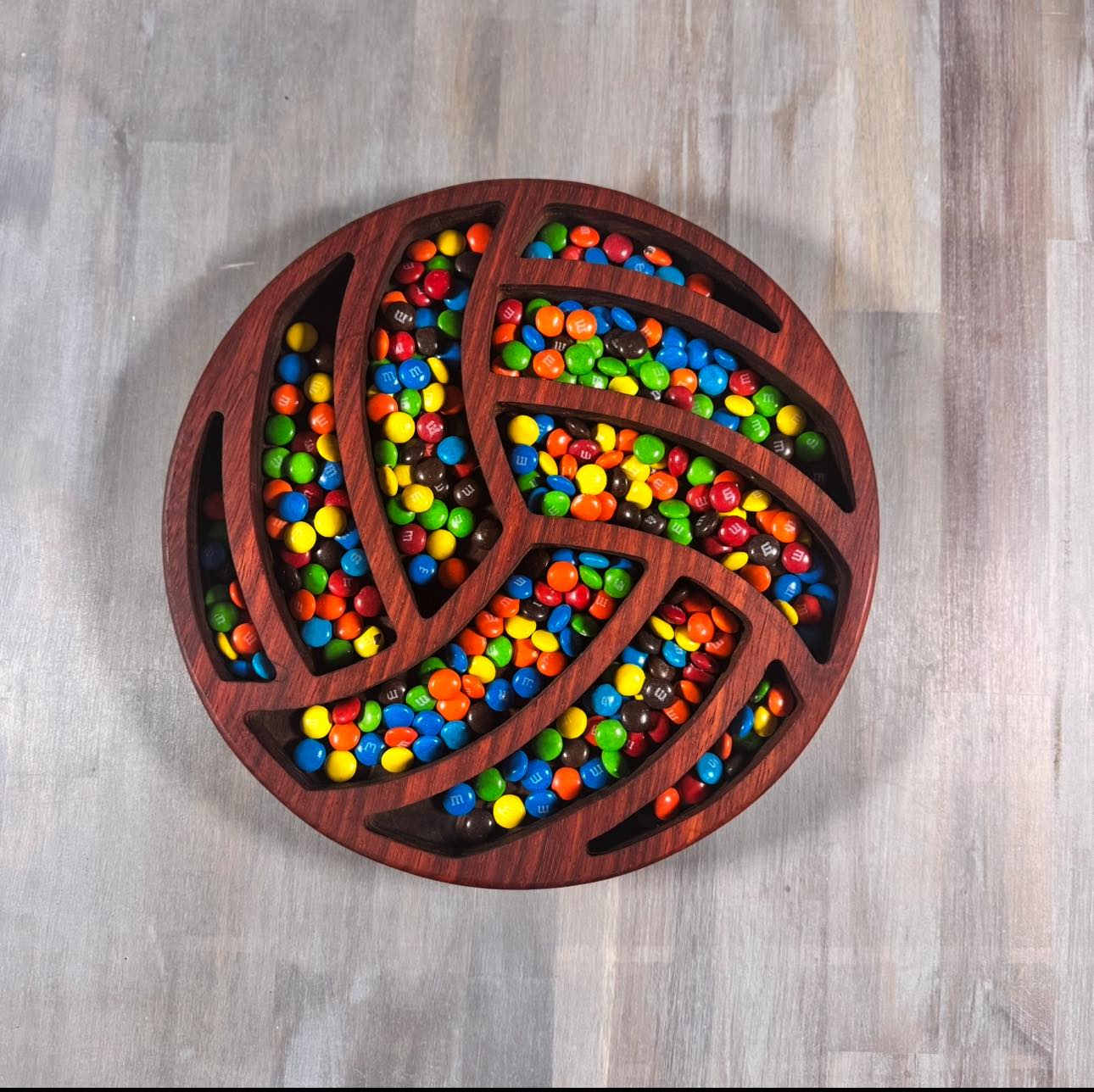 With the Gritz Custom Volleyball Tray | Paduak/Walnut