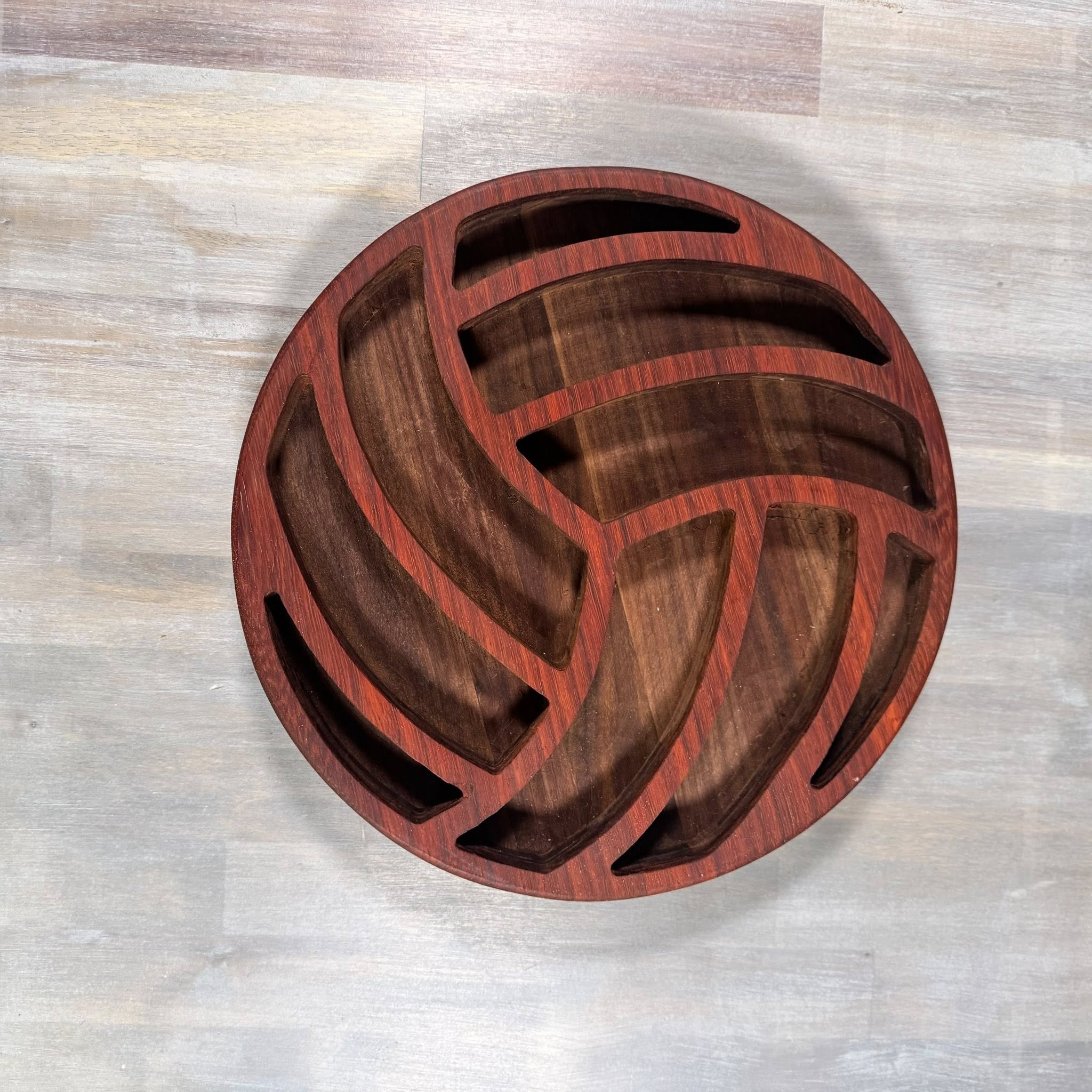 With the Gritz Custom Volleyball Tray | Paduak/Walnut