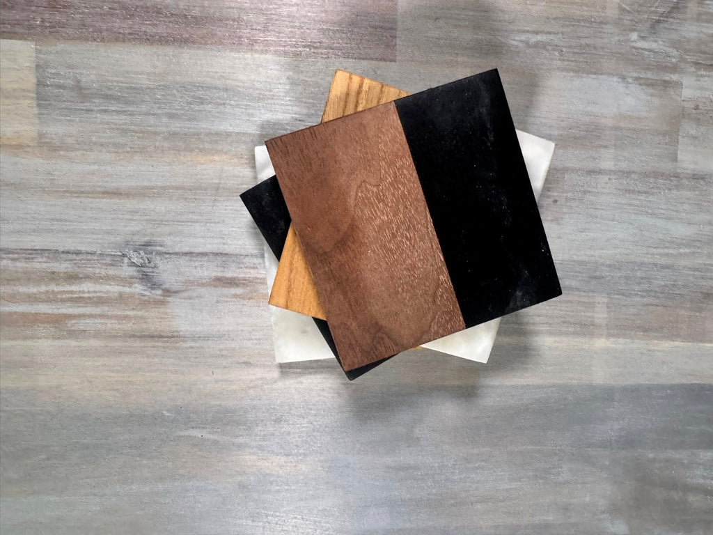 With The Gritz Custom Coasters | Walnut Black Onyx