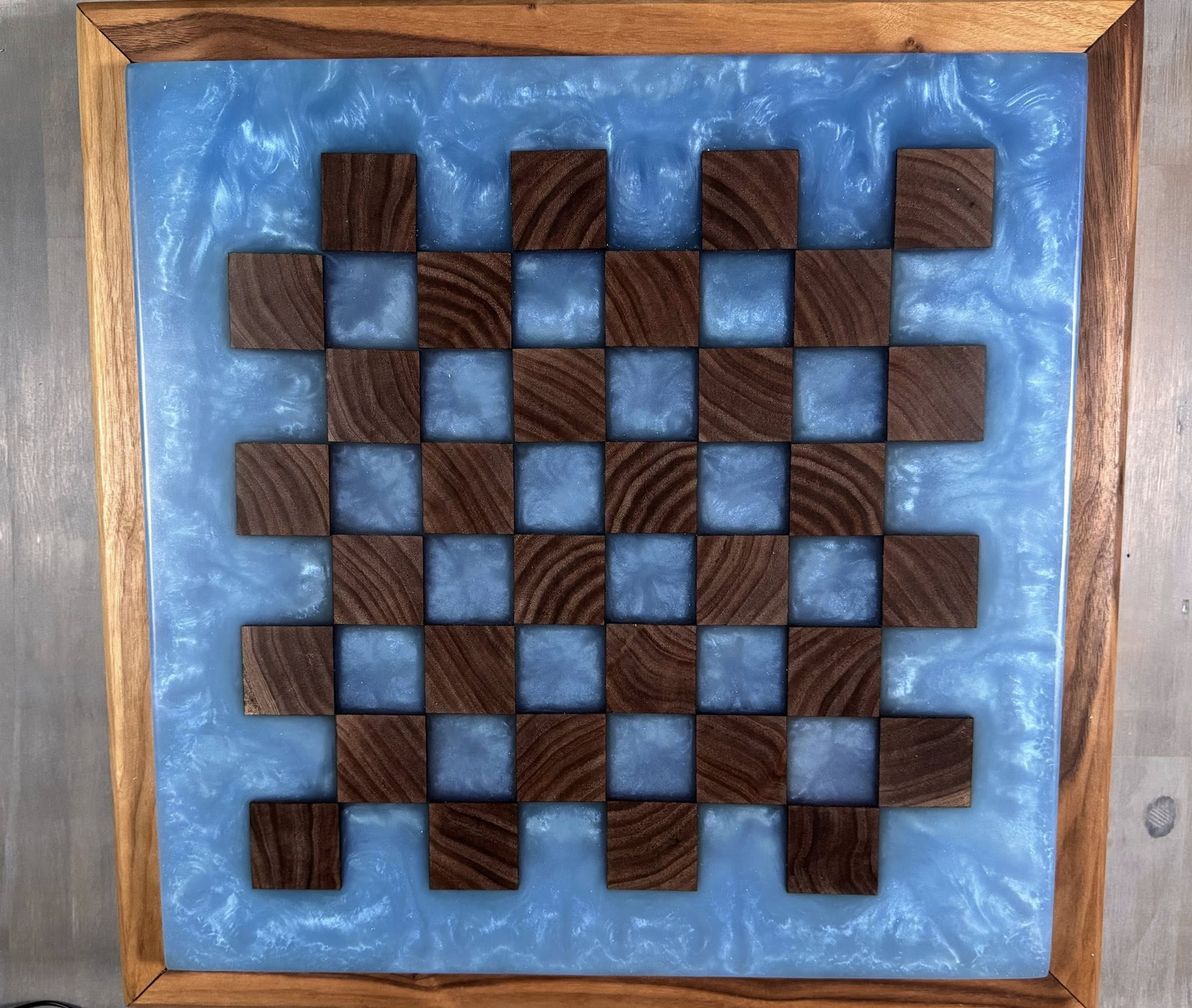 With the Gritz Custom Lighted Chess/Checkers Set