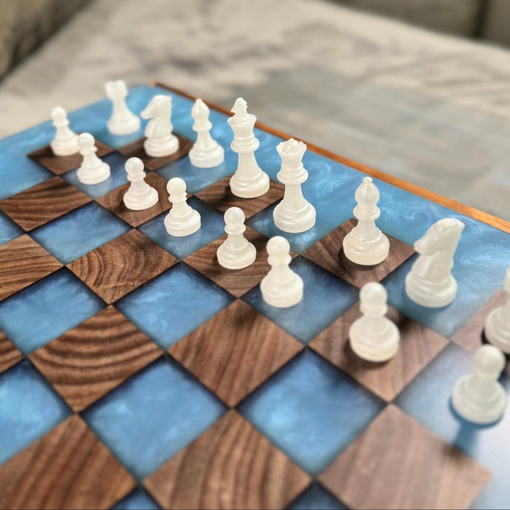 With the Gritz Custom Lighted Chess/Checkers Set