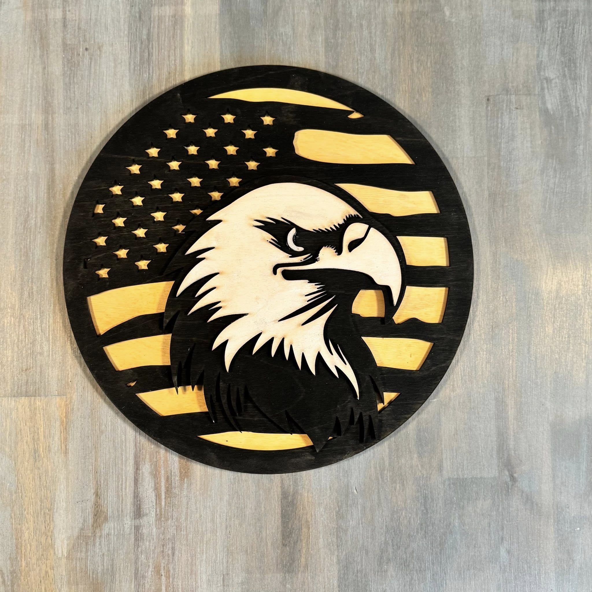 With the Gritz Custom American Flag | Eagle | Black and White | Small