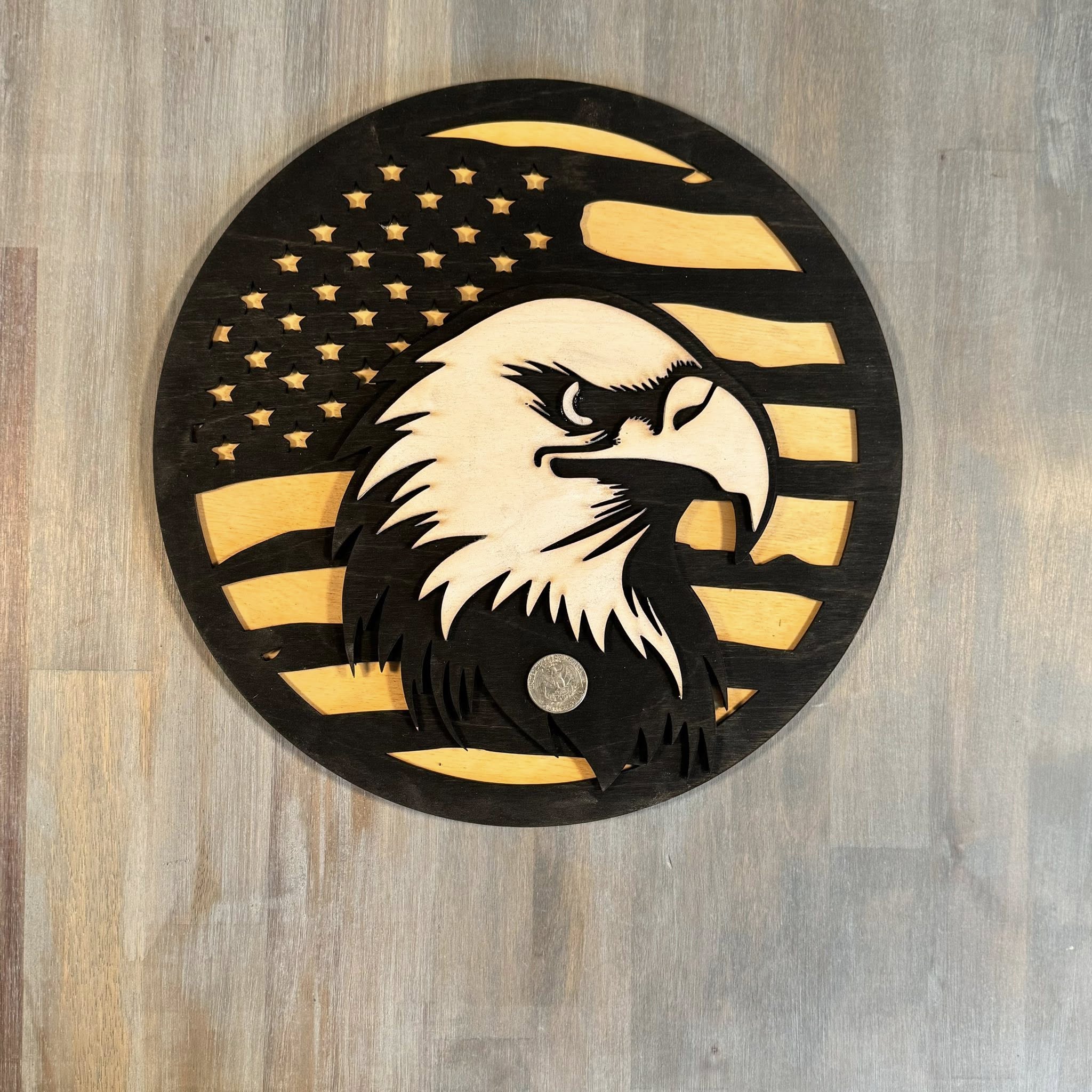 With the Gritz Custom American Flag | Eagle | Black and White | Small