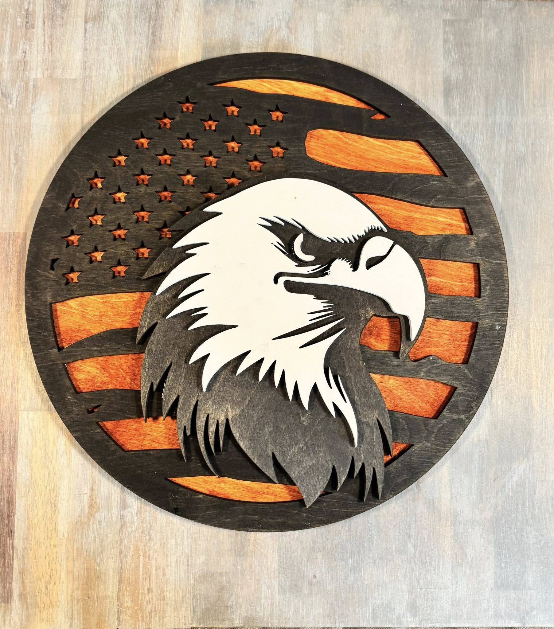 With the Gritz Custom American Flag | Eagle | Black and White