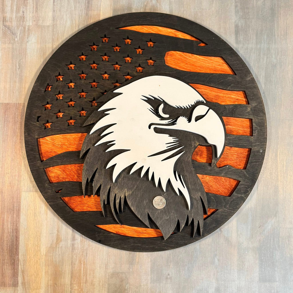 With the Gritz Custom American Flag | Eagle | Black and White
