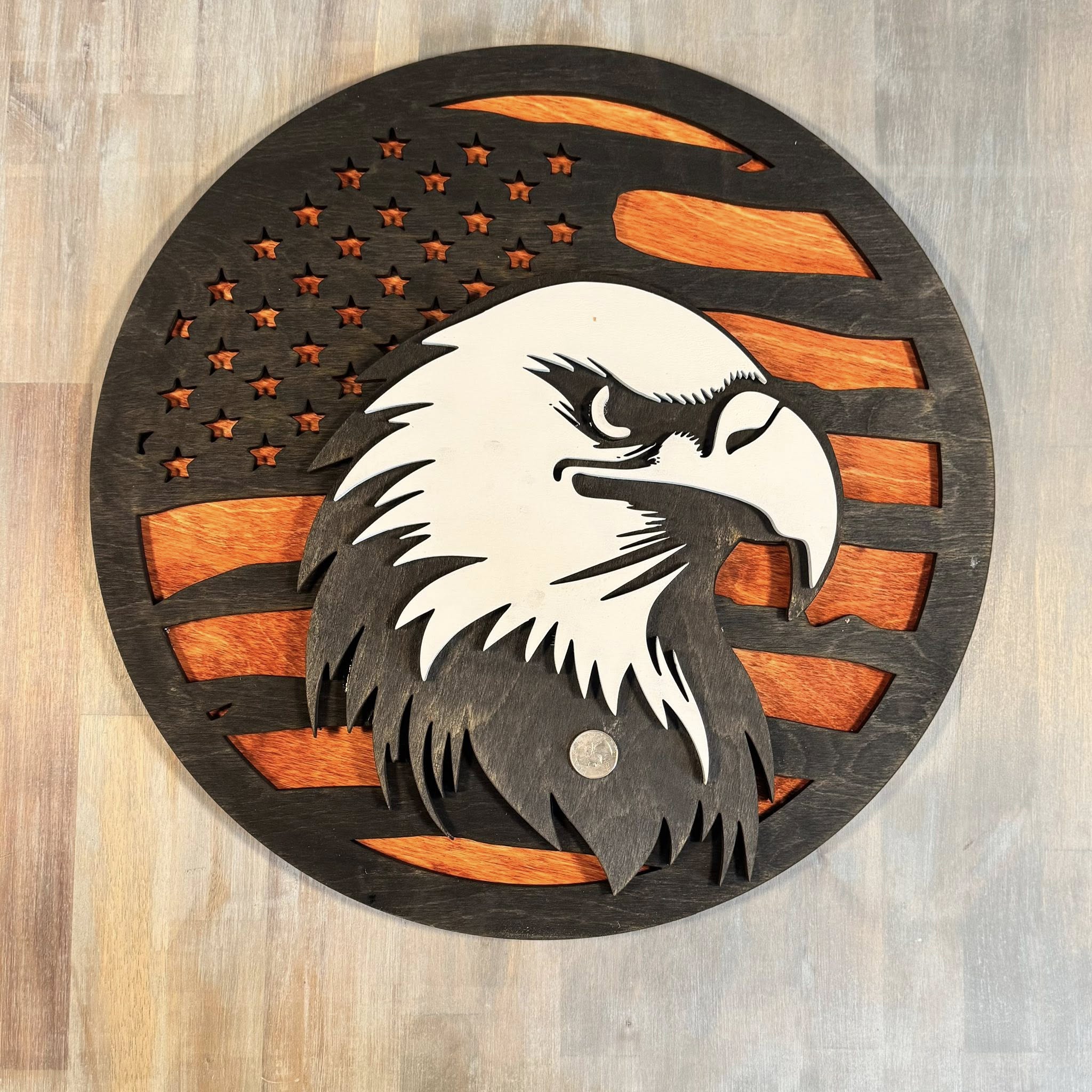 With the Gritz Custom American Flag | Eagle | Black and White