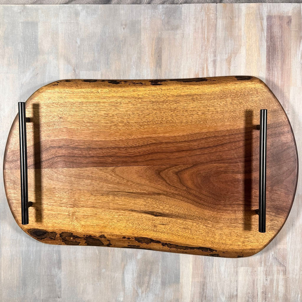 Large With the Gritz Custom Serving Tray | Handles | Walnut