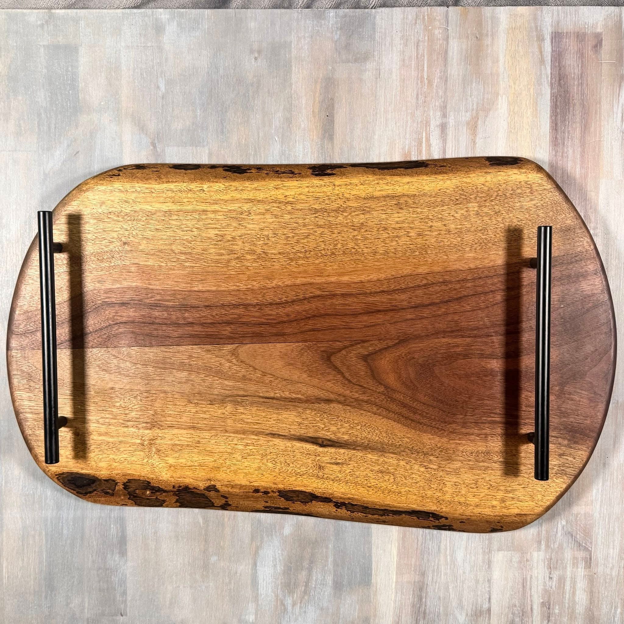 Large With the Gritz Custom Serving Tray | Handles | Walnut