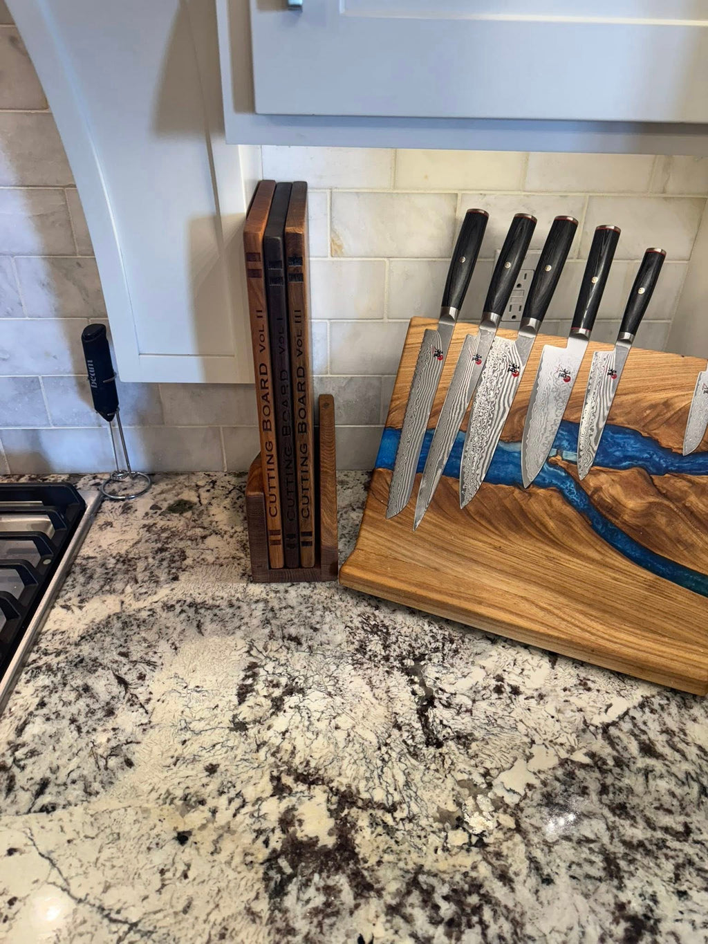 With the Gritz Custom Book Cutting boards | Set | Walnut Cherry Oak