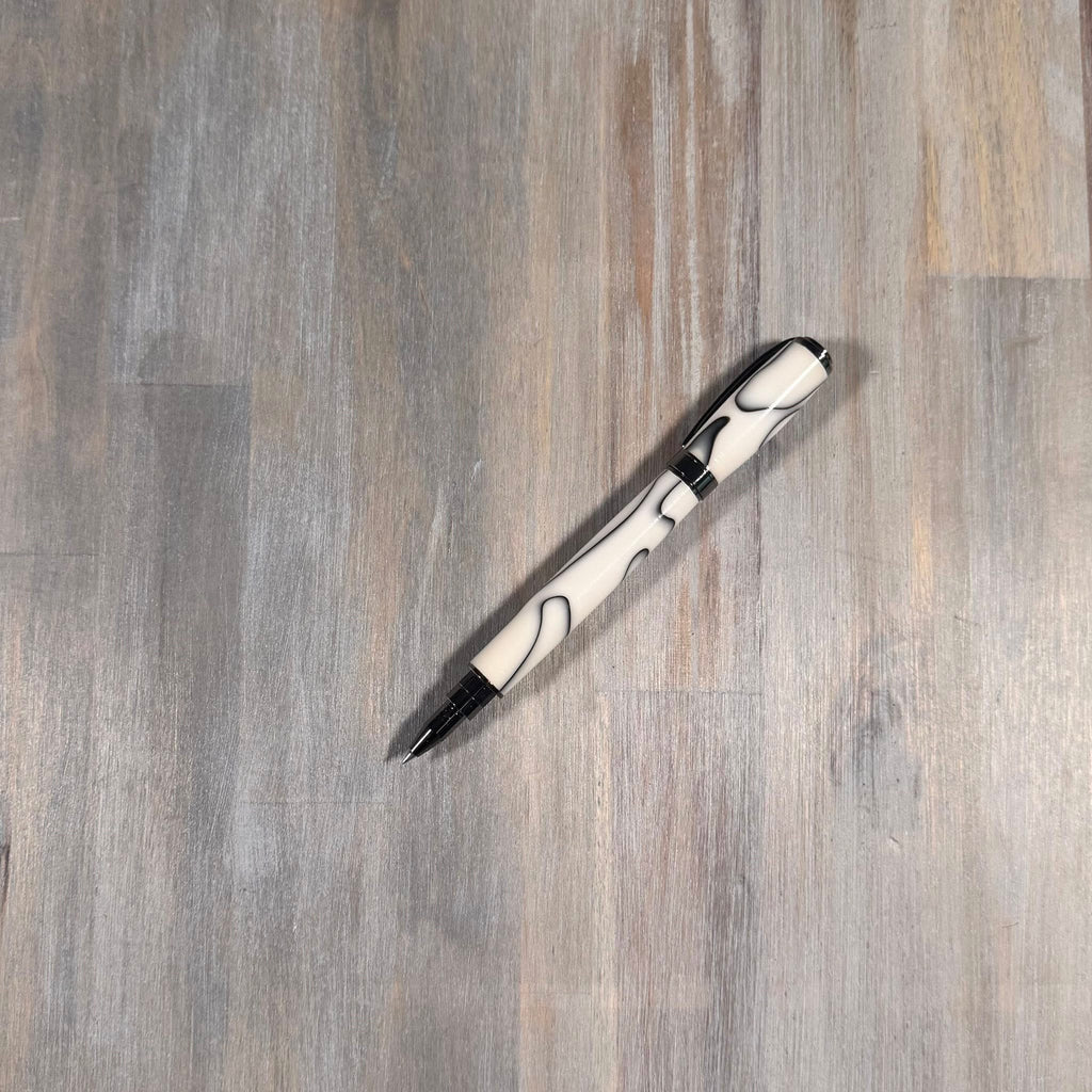 Graduate Roller Ball Pen | White & Black Swirl