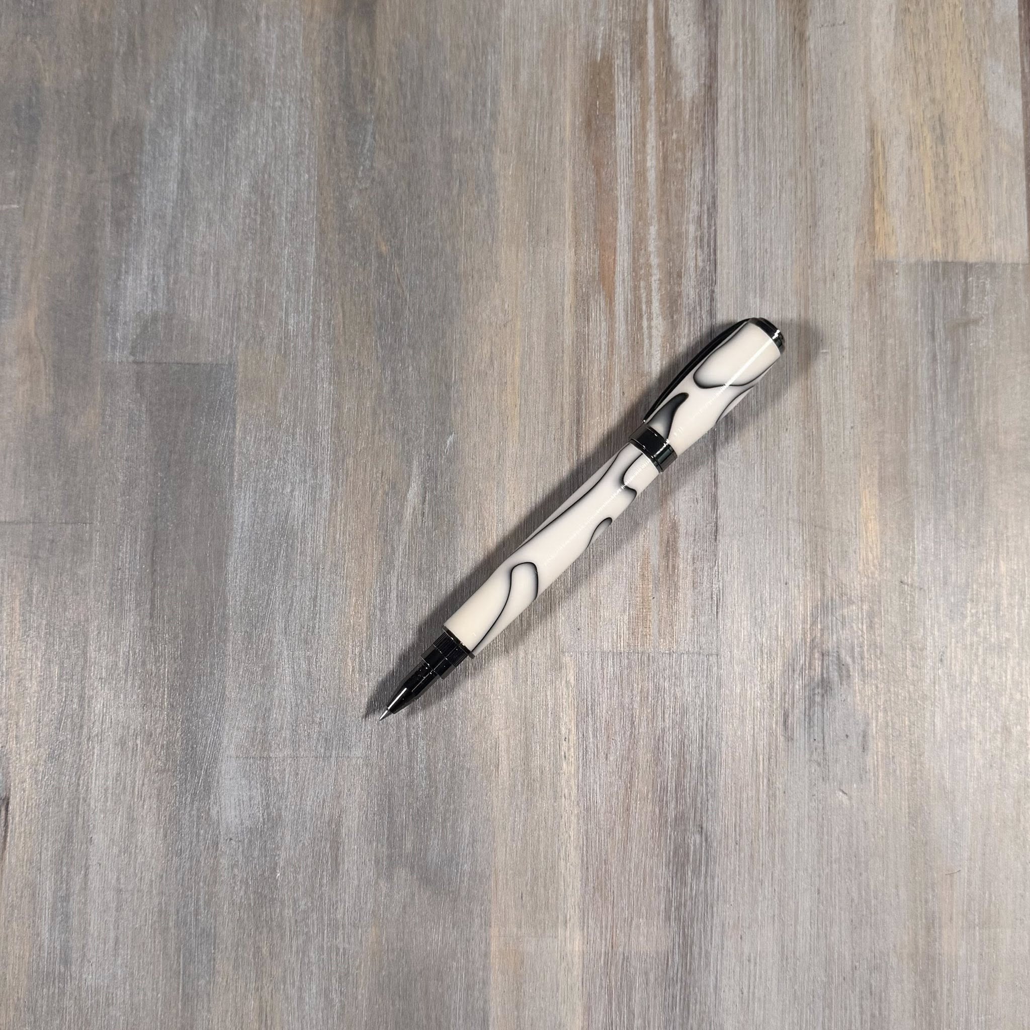 Graduate Roller Ball Pen | White & Black Swirl