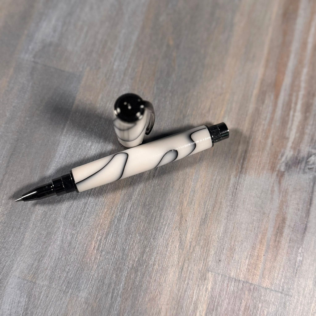 Graduate Roller Ball Pen | White & Black Swirl