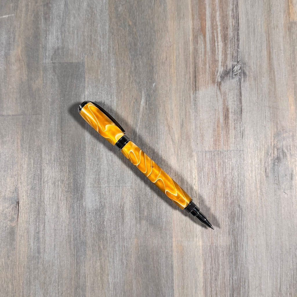 Graduate Roller Ball Pen | Gold with White Swirl