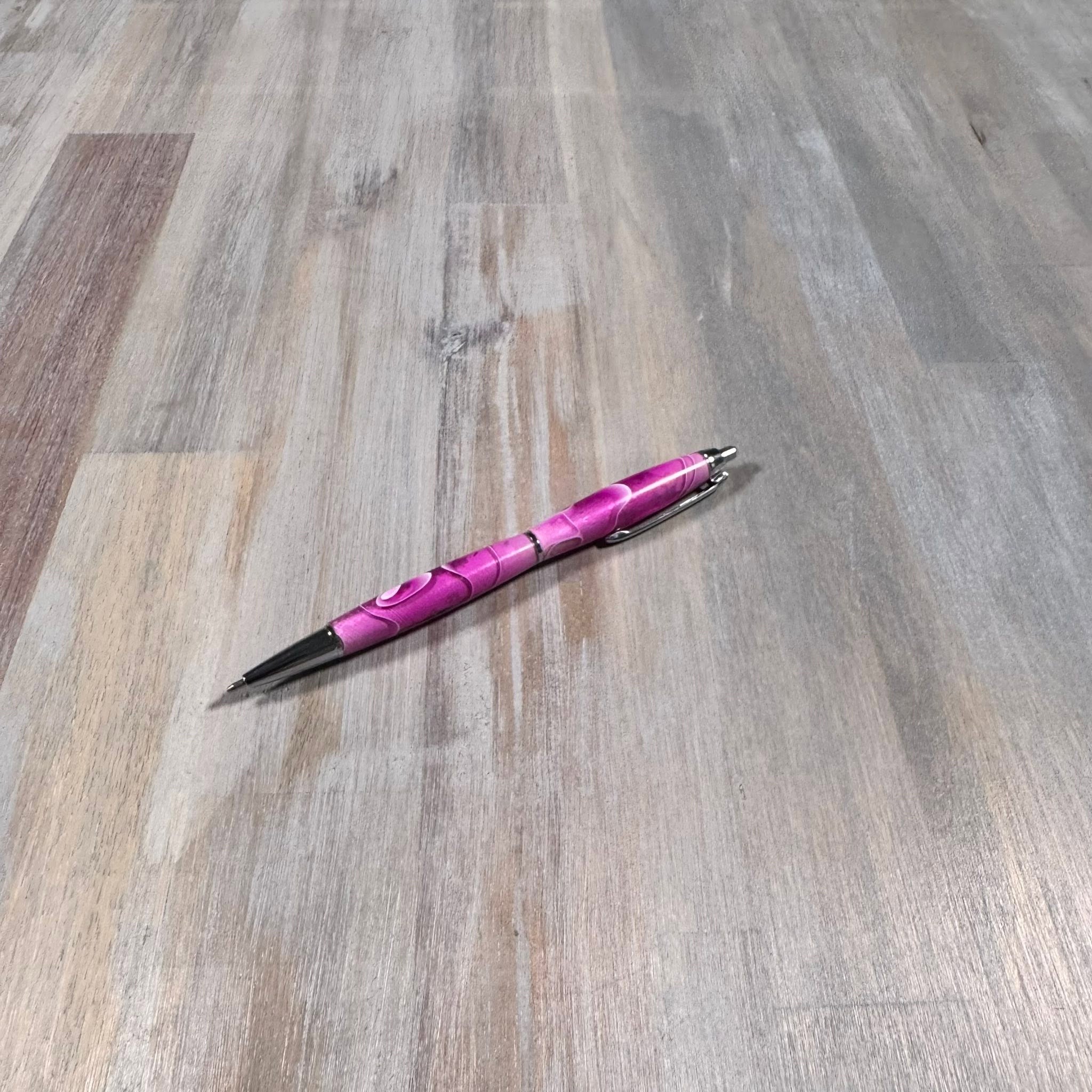 Status Click Pen | Royal Purple Swirl | Gold Hardware