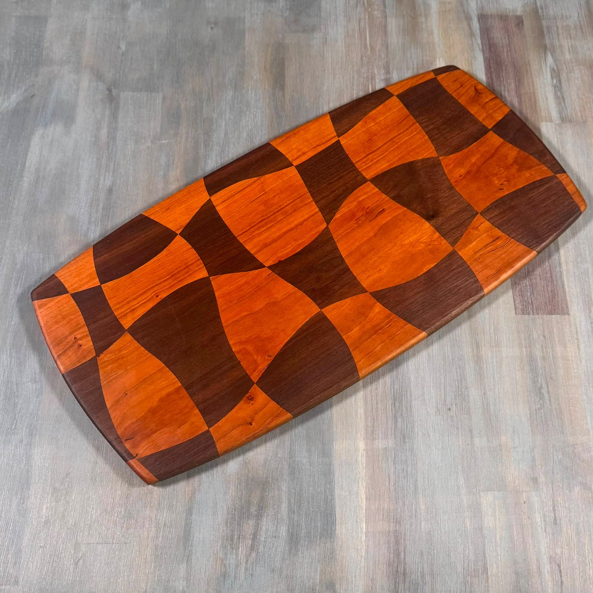 Drunken Checkered Cutting Board | Dark | 19 x 9 |
