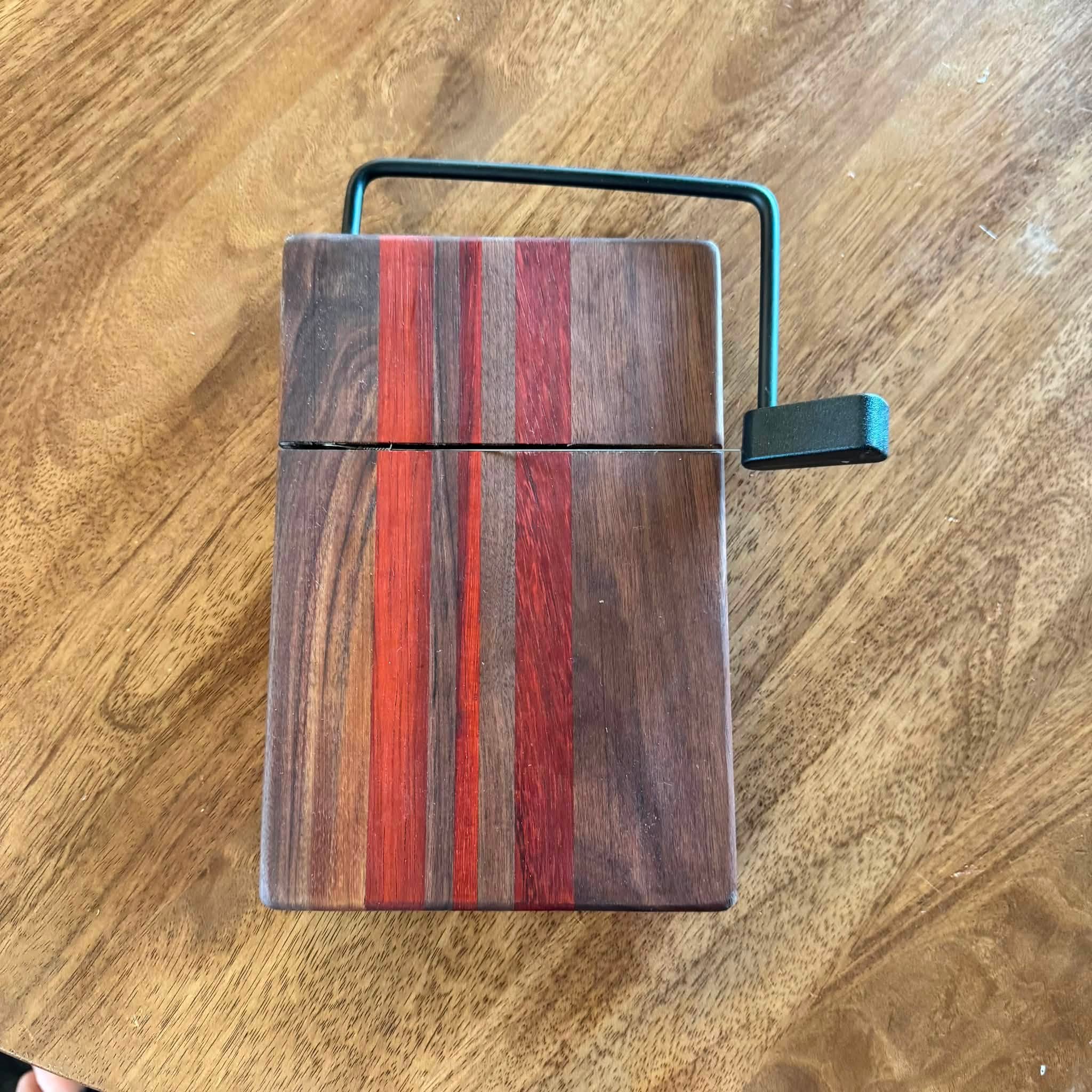 Exotic Wood Cheese Slicer | Five Piece Stripe Variation